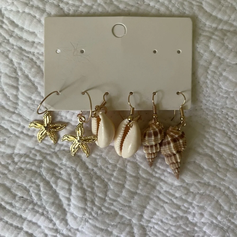 Shell Drop Earrings - Picture 1 of 2